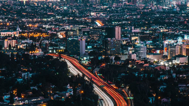 night city, city, aerial view, buildings, cityscape, 4k