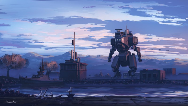 robot, artist, artwork, digital art, hd, 4k