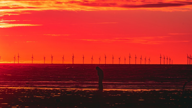 windmill, sunset, horizon, artist, artwork, digital art, hd, 4k, 5k, alone, sad