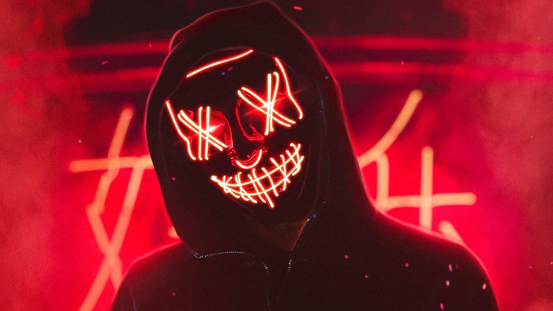 artist, hd, 4k, neon, mask