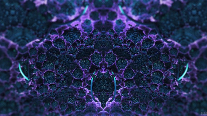 fractal, structure, 3d, purple, abstraction, 4k