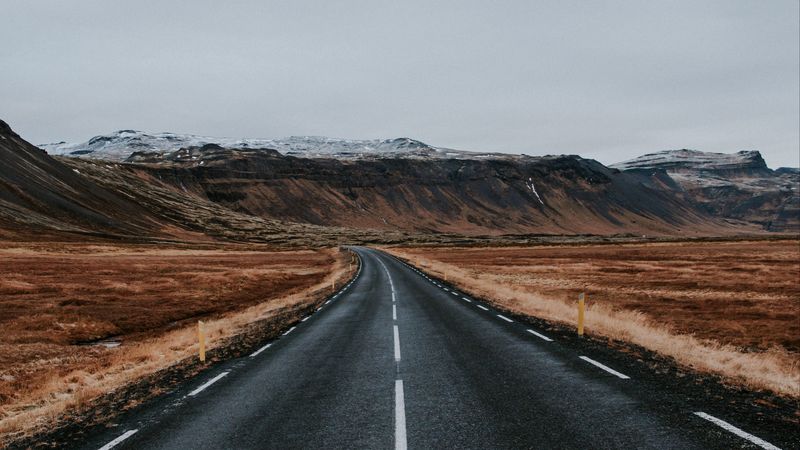 road, mountains, valley, landscape, nature, 4k
