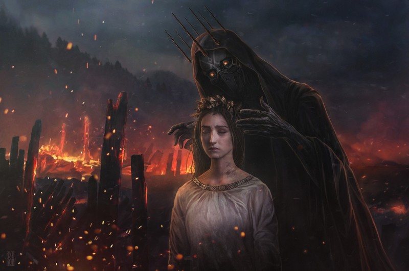 dark, fantasy, artist, artwork, digital art, hd, skull, grim reaper
