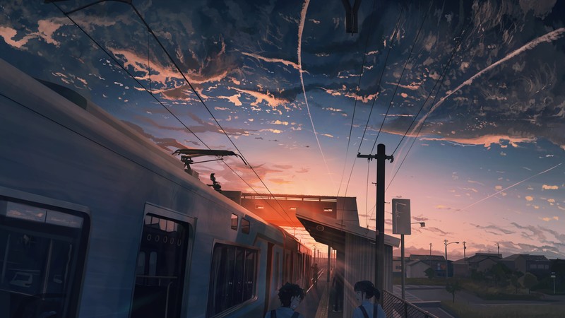 anime girl, anime, train, hd, 4k