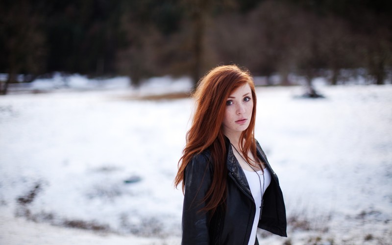 redhead, girls, model, hd, outdoors