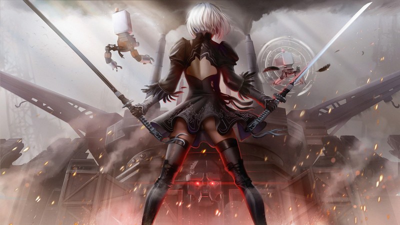 nier automata, games, hd, artist, artwork, digital art, deviantart, 4k