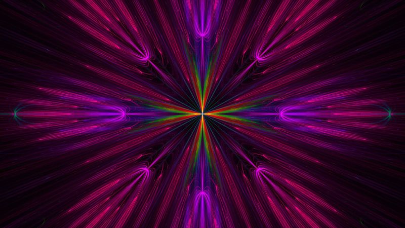 fractal, rays, colorful, abstraction, 4k