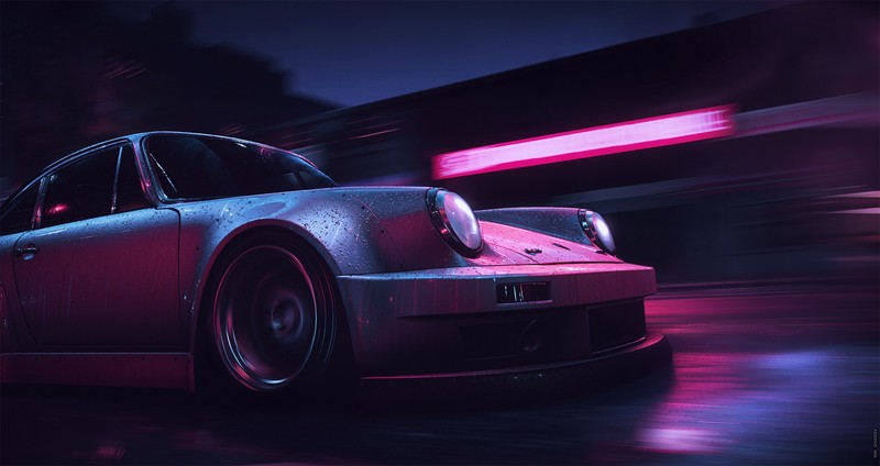 porsche 911, porsche, cars, hd, neon