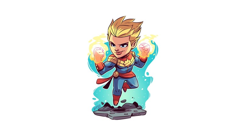 captain marvel, superheroes, minimalism, minimalist, artist, artwork, digital art, hd