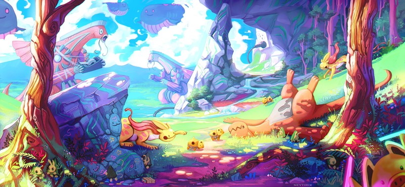 artist, forest, artwork, digital art, colorful, deviantart
