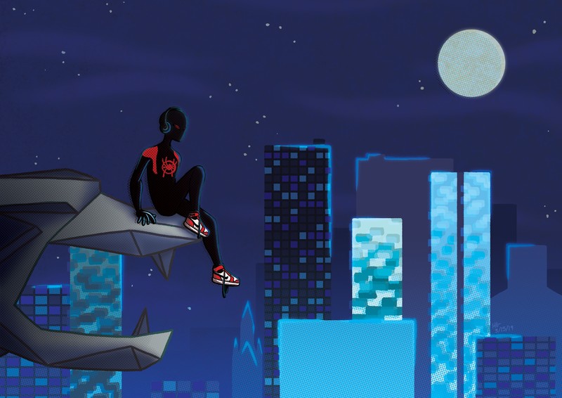 spiderman into the spider verse, spiderman, movies, hd, superheroes, artwork, artist, digital art, 4k