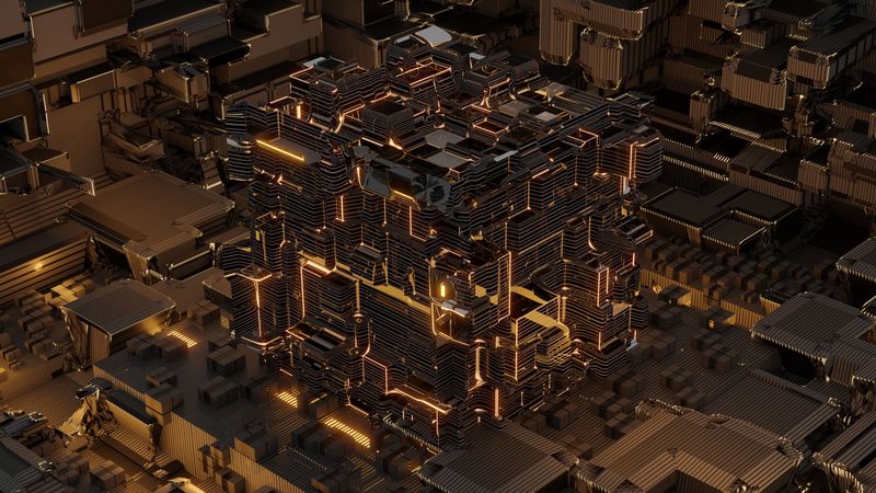 cube, shape, glow, 3d, volume, 4k