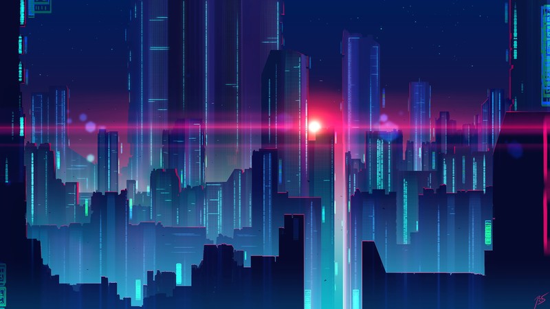 neon, city, artist, artwork, digital art, hd, deviantart