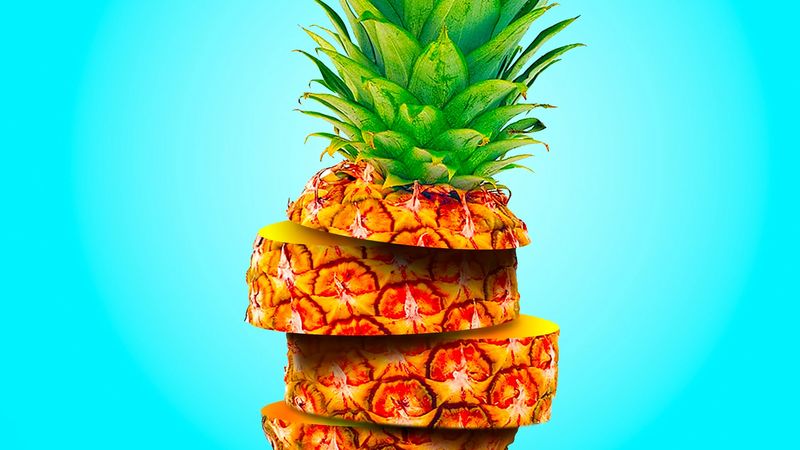 pineapple, fruit, exotic, slices, 4k