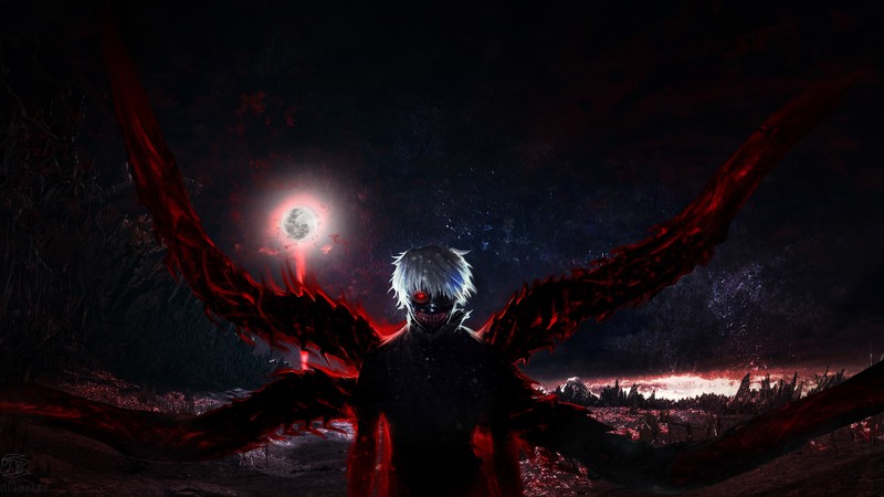 tokyo ghoul, ken kaneki, anime, artist, artwork, digital art, hd, 4k