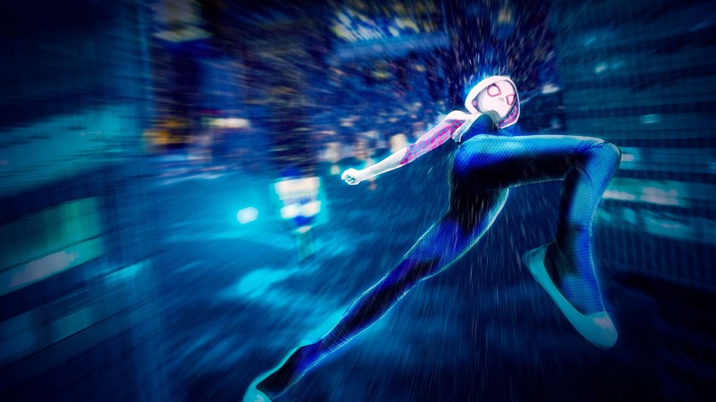 spiderman into the spider verse, gwen stacy, 4k, superheroes, animated movies, hd, artwork, artist, digital art, behance