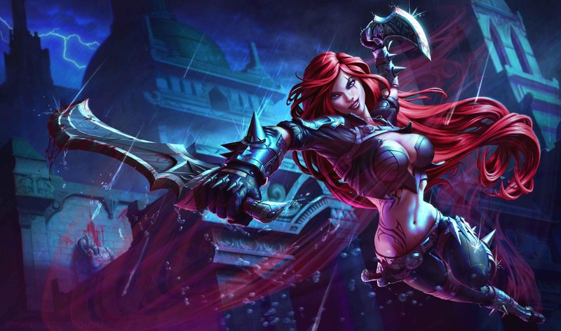 katarina league of legends, league of legends, games, fantasy girls, hd, artist, artwork, digital art, 4k, 5k