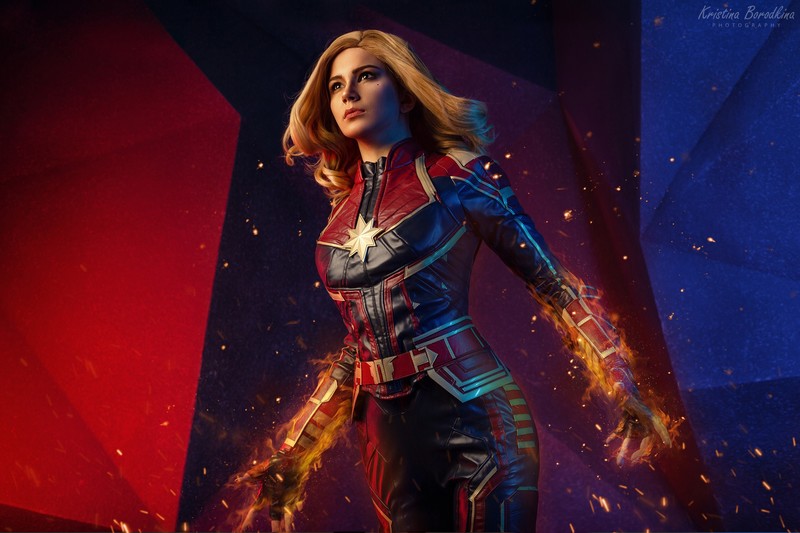 captain marvel, superheroes, cosplay, hd