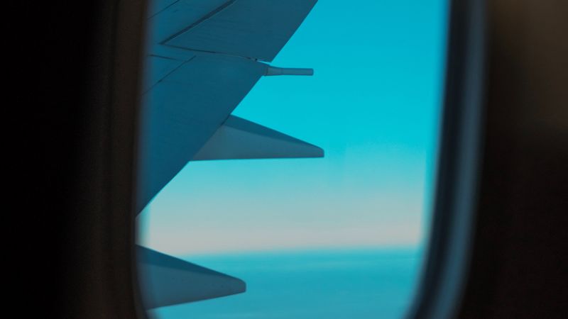 airplane, window, porthole, view, wing, 4k