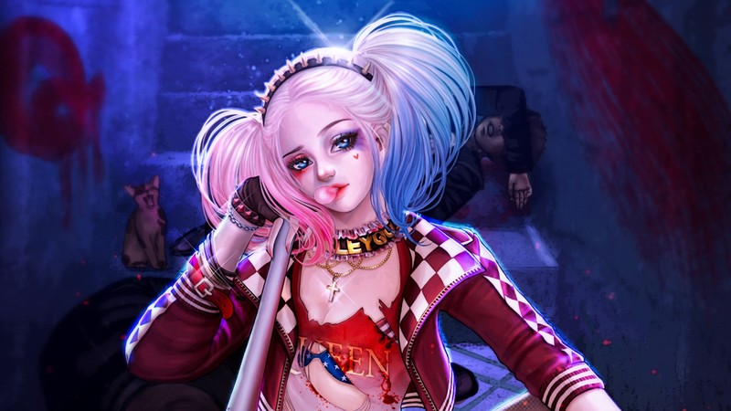 harley quinn, supervillain, artist, artwork, digital art, hd, deviantart
