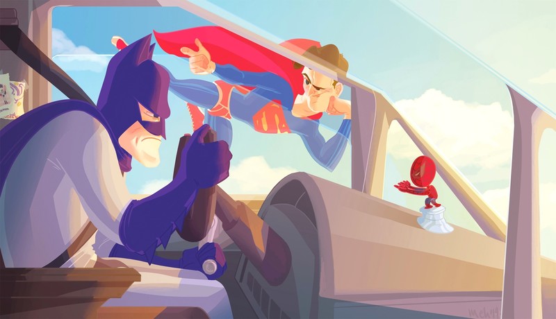 spiderman, batman, superman, hd, superheroes, artwork, digital art, behance
