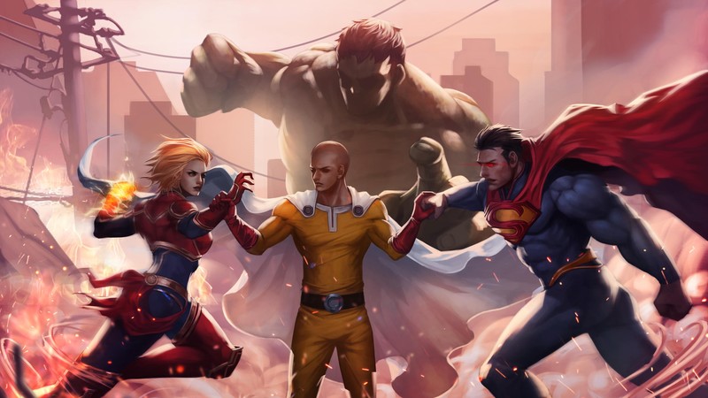 superman, hulk, captain marvel, hd, superheroes, deviantart, artist, artwork