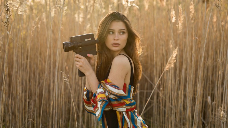 brunette, girls, field, hd, photography, 4k, 5k, model