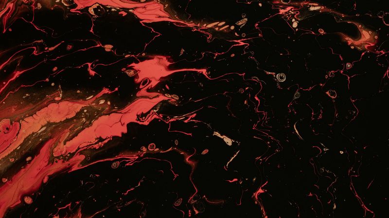 stains, liquid, texture, red, black, abstraction, 4k