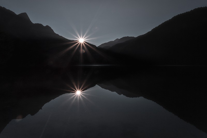 silhouette, mountains, nature, hd, 4k, reflection