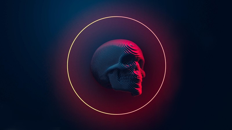skull, artist, artwork, digital art, hd, 4k