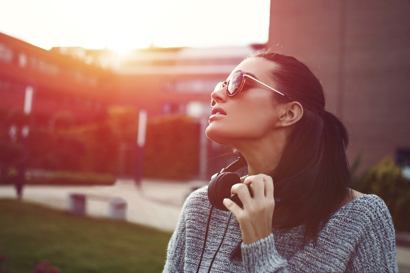 girls, model, hd, sunglasses, 4k, headphones