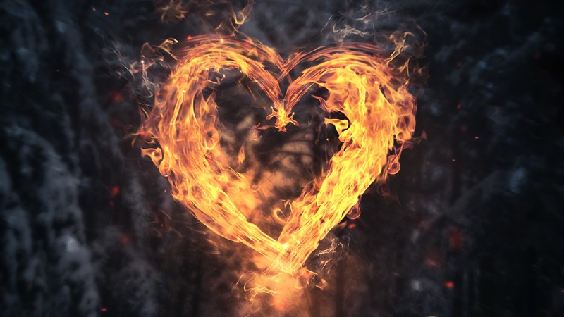 heart, love, hd, deviantart, burning, flame