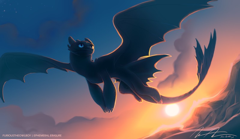 night fury, how to train your dragon, digital art, hd, 4k, deviantart, artist, artwork