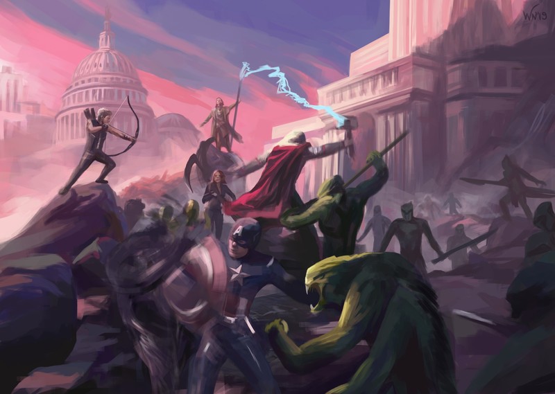 superheroes, avengers, captain america, bucky, loki, thor, artist, artwork, digital art, 4k, deviantart