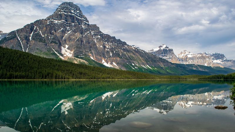mountain, lake, forest, landscape, nature, 4k
