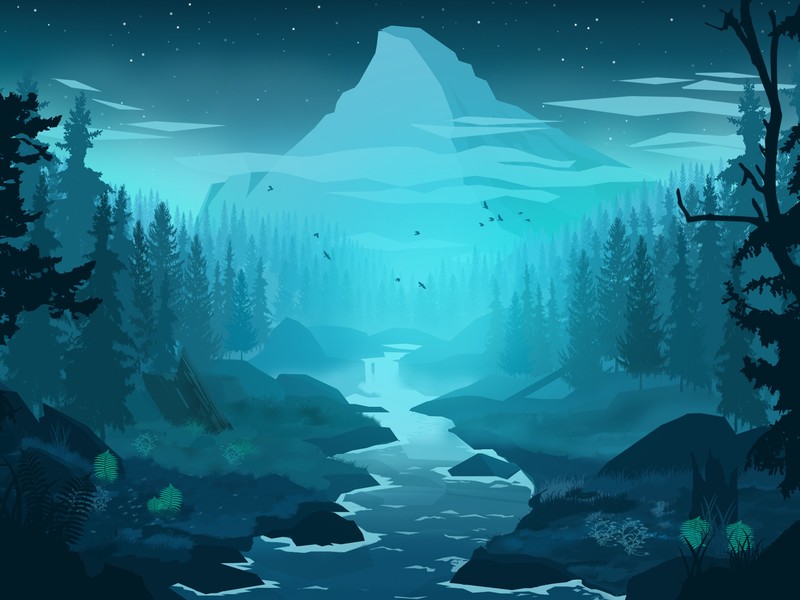 forest, artist, artwork, digital art, hd, minimalism, minimalist, dribbble
