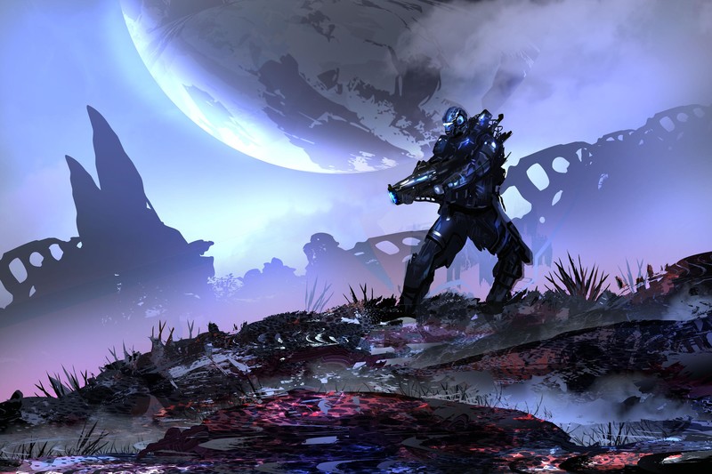 scifi, warrior, robot, artist, artwork, digital art, hd, deviantart