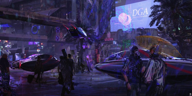 cyberpunk, cityscape, artist, artwork, digital art, hd, 4k, deviantart