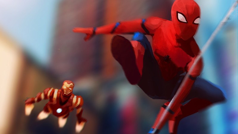 spiderman, iron man, hd, superheroes, artwork, deviantart