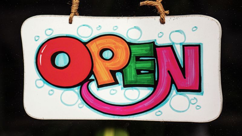sign, inscription, colorful, text, open, 4k