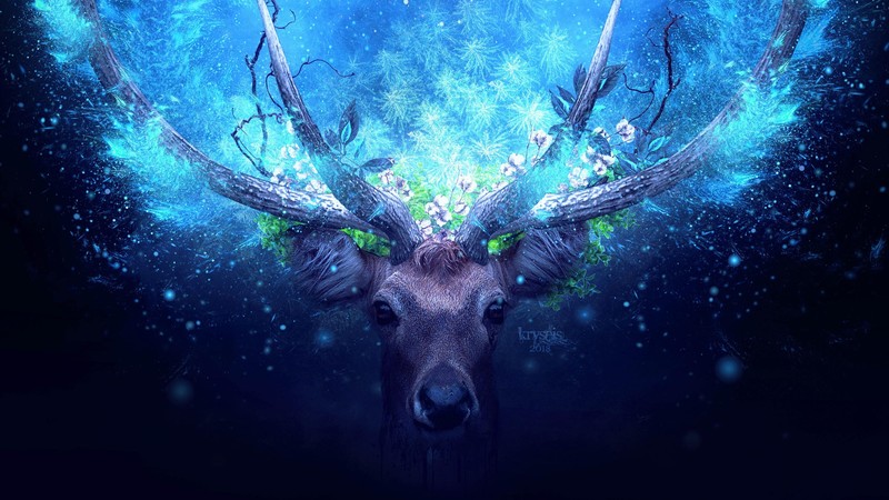deer, artist, artwork, digital art, hd, deviantart