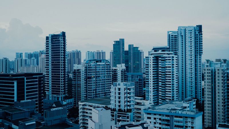 city, buildings, architecture, aerial view, cityscape, 4k