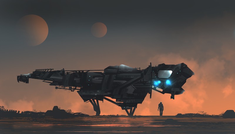 spaceship, artist, artwork, digital art, hd, 4k
