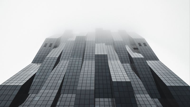 building, facade, architecture, modern, gray, minimalism, 4k