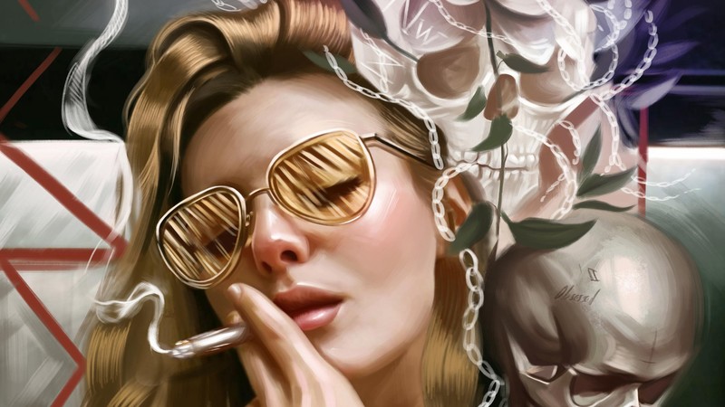 fantasy girls, smoking, artist, artwork, digital art, hd, deviantart