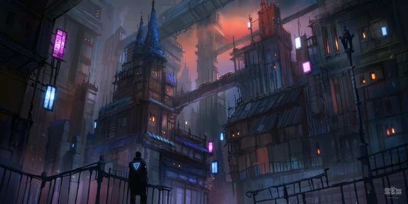 cyberpunk, city, artist, artwork, digital art, hd, 4k, 5k, deviantart