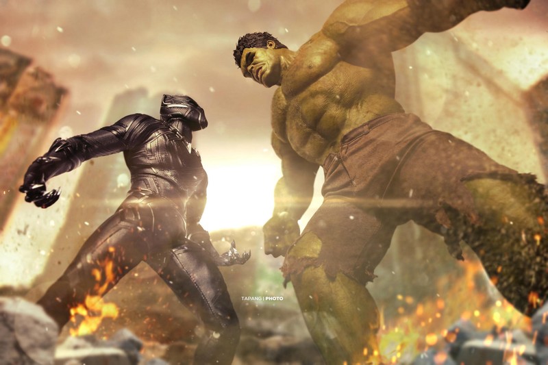 black panther, hulk, hd, superheroes, artwork, deviantart