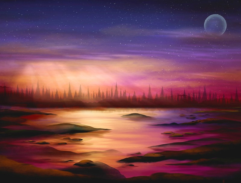 sunset, painting, artist, artwork, digital art, hd, deviantart