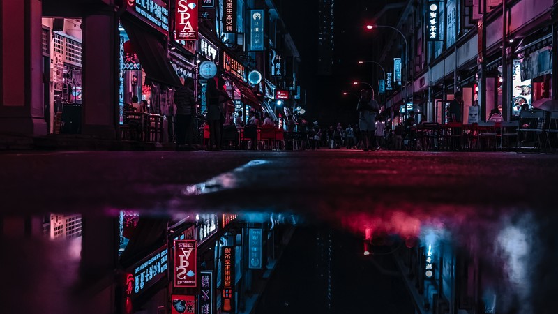 neon, photography, city, reflections, hd