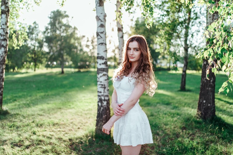 girls, model, hd, white, dress, outdoors